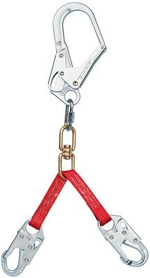 24 in. Work Positioning Lanyard Assembly - Swiveling rebar at center - Steel snap hooks at leg ends - High strength corrosion resistant materials - 3M PROTECTA 1351001 image 0
