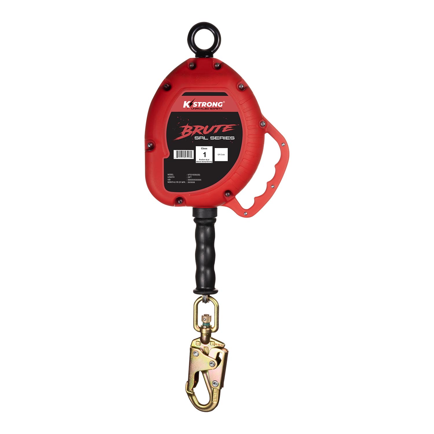 BRUTE 30 ft. Cable SRL with Snap Hook w/ Stainless Steel Wire Rope - KStrong image 0