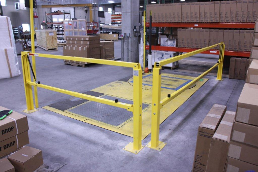 Adjustable Safety Gate - Prevents falls from docks, bays &amp; exposed edges - Adjustable width - Slam-proof design - 90-degree vertical lift - PS DOORS ESG - EdgeSafe Smart Gate - Fits 7 ft. – 9 ft. (ESG-96-PCY) image