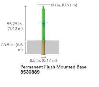 M200 Flush Floor Base - Permanently Mounted - Works with all M200 Masts - Corrosion Resistant- 3M DBI-SALA Flexiguard 8530889 image 0