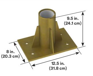 Center mount sleeve for offset davit mast, 304 Stainless steel -  Bolt to steel and concrete floors - PVC davit mast sleeve liner - 360 degree rotation - 3M DBI-SALA 8516563 image 1