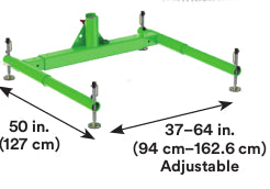 3-Piece Davit Base, Width adjusts from 37 - 64 in. -  Compatible w/ 27.5 in. max offset davit mast - Foot level height adjustment - 3M DBI-SALA 8518005 image 1