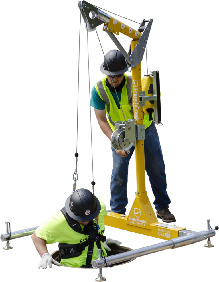Portable Davit Complete System - Includes Galv 50' 3-Way Rescue SRL & Galv 50' Work Winch - French Creek Fall Safety image 1