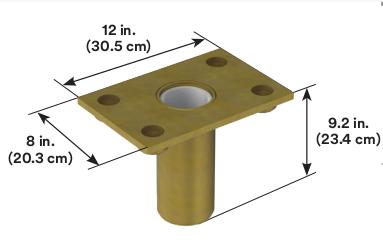 Flush Floor-mount Sleeve for offset davit mast, Stainless Steel - Bolt into pre-drilled concrete/steel floors - For mounting confined space davit base - 3M DBI-SALA 8512827 image 1