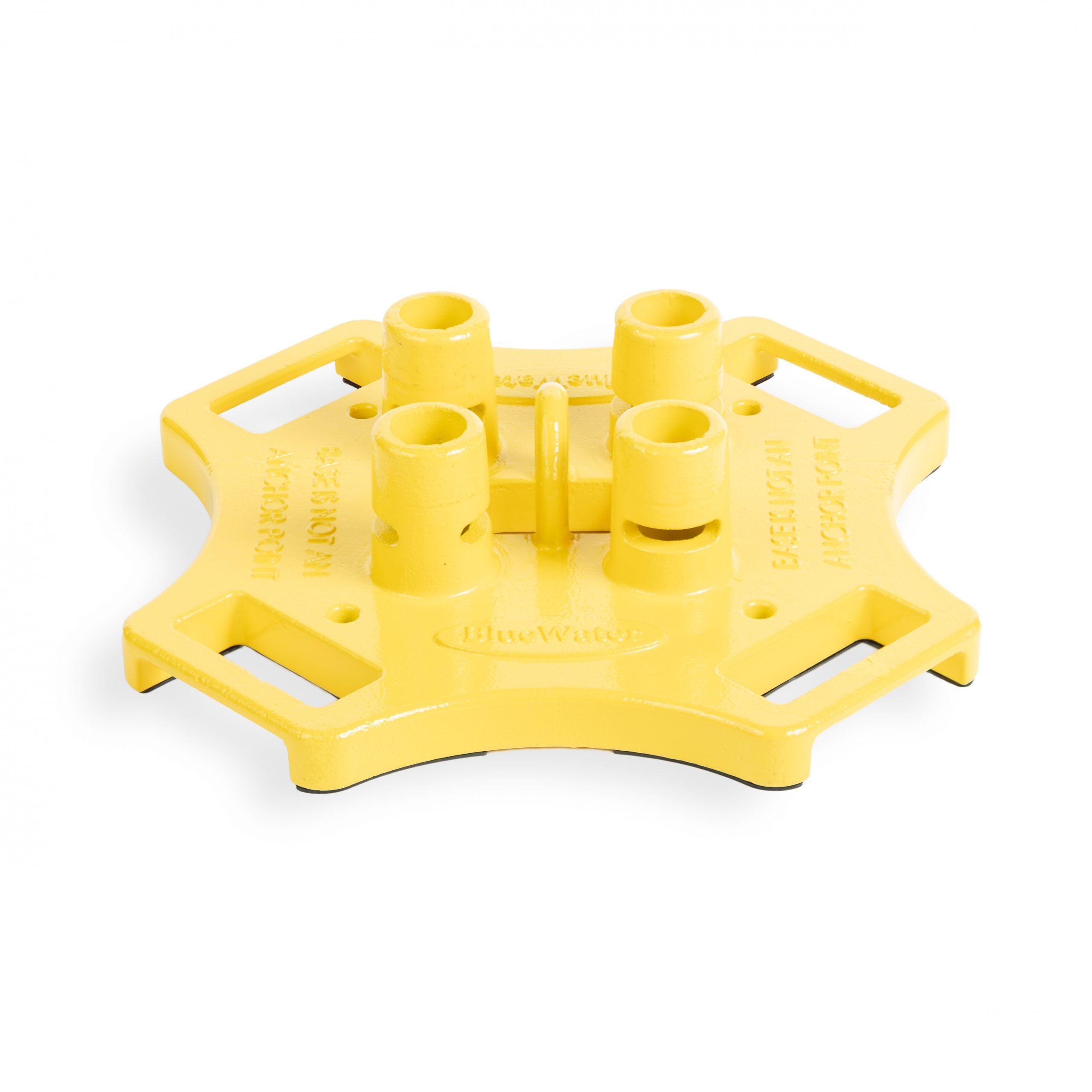 SR2000 Counterweight base - 108 lb. Cast Iron base - Four ports to support rail section at infinite angles - BlueWater 300014 300037 - Powder Coat Yellow image