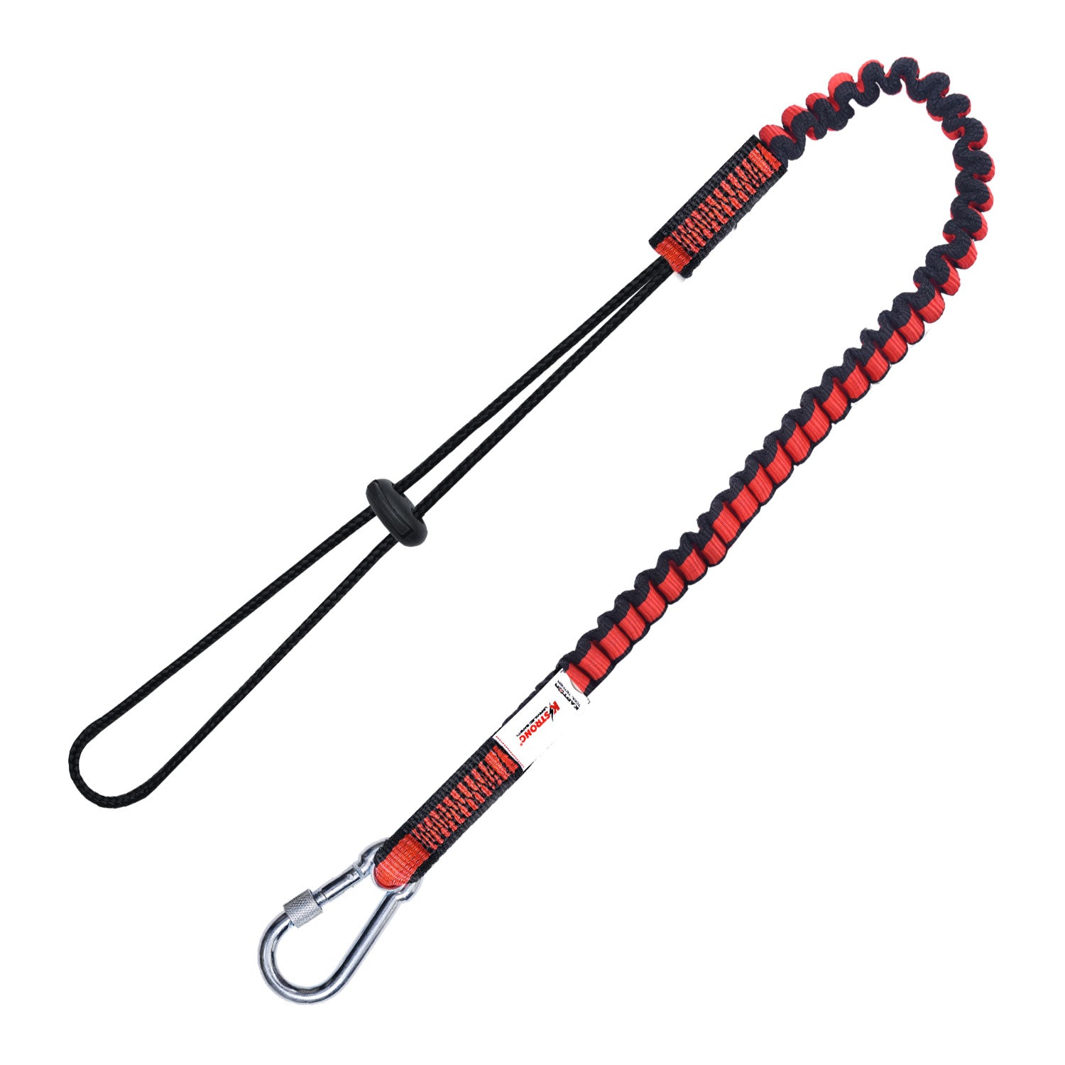 Kaptor Elasticated Single Leg Tool Lanyard With Drawstring Cord And Carabiner - 15 lbs. - KStrong DL100011S image 0