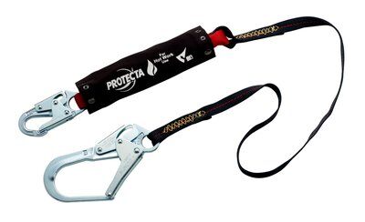 6 ft. FR Shock Absorbing Lanyard - Steel rebar hook / snap hook - Fire resistant webbing - PVC shock pack with FR webbing - Non-metal energy absorber - 3M PROTECTA 1340128 image 0