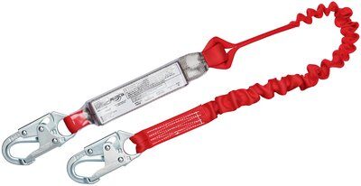 6ft. Shock Absorbing Lanyard - Snap hooks on each end - Elastic fall protection lanyard - PVC-coated energy absorbing shock pack - Impact indicator - 3M PROTECTA 1341101 image 0