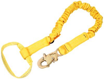 6ft. Shock Absorbing Lanyard - ShockWave single-leg fall protection lanyard - Web loop choker and steel snap hook - Stretchy design minimizes trip hazards - 3M DBI-SALA 1244310 image 0