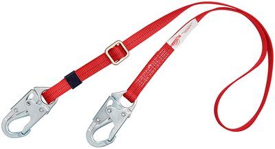 6ft. Adjustable Web Positioning Lanyard - Steel snap hooks on each end - Abrasion resistant red webbing - For work positioning or restraint - Corrosion resistant materials - 3M PROTECTA 1385301 image 0