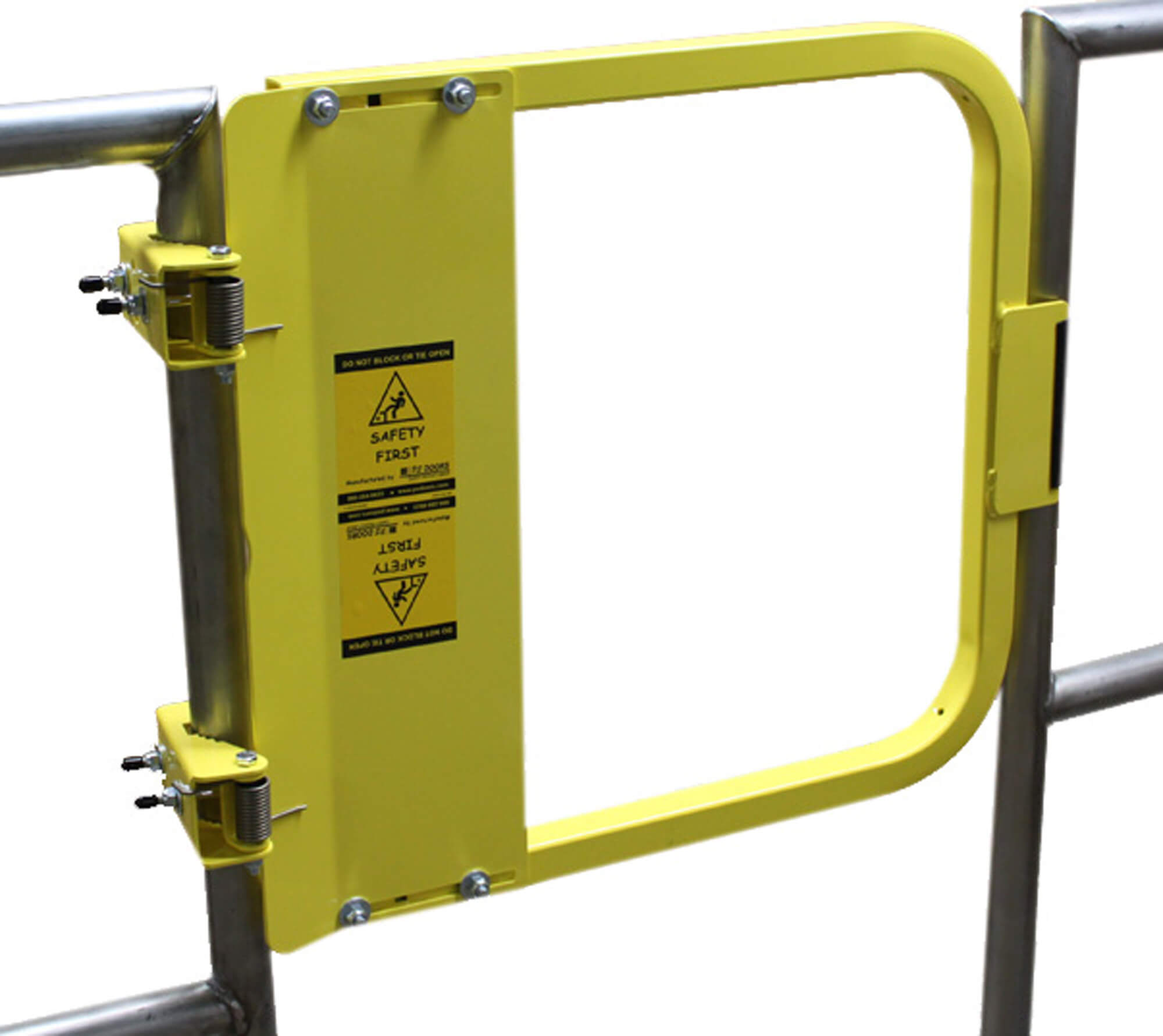 Ladder Safety Gate - EdgeHalt Self-closing industrial swing gate - Universal swing direction - Fits adjustable width openings - OSHA &amp; ANSI Compliant - Passive fall protection safety gate - PS DOORS LSG image 6