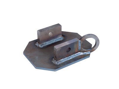 Uni-anchor for fall arrest post - Welds to steel floors - Bare steel finish - Includes tie-off point - Permanent installation - 3M DBI-SALA 8517412 image 0