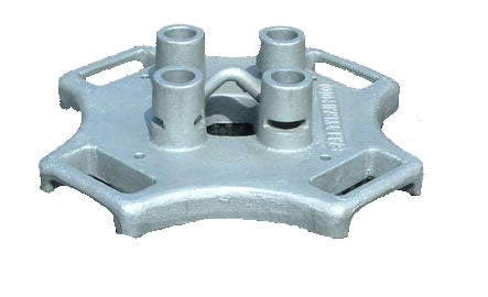 SR2000 Counterweight base - 108 lb. Cast Iron base - Four ports to support rail section at infinite angles - BlueWater 300014 300037 - Galvanized image