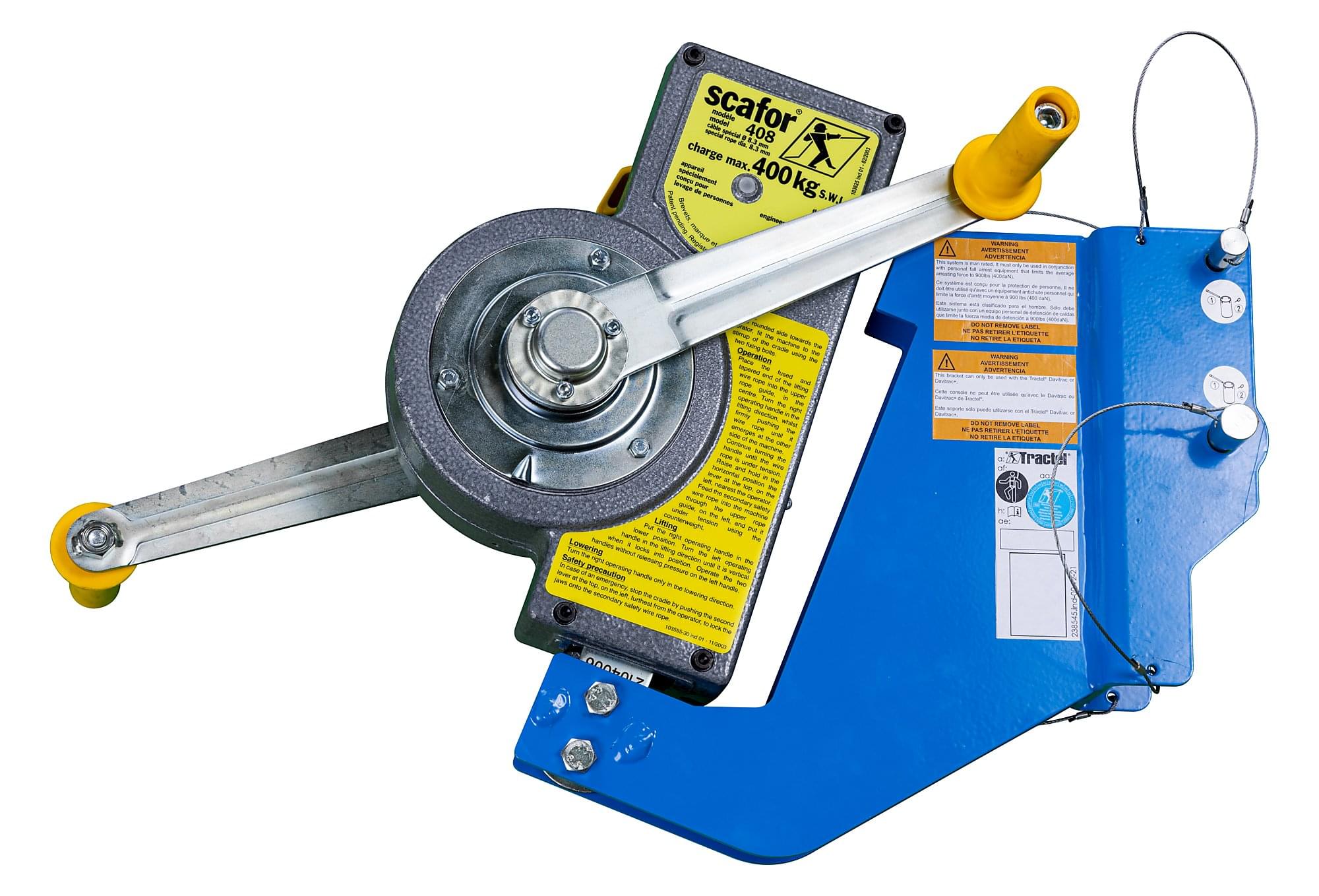 Scafor Hand-Operated Wire Rope Hoist With Bracket For Davitrac/Davitrac+ - Tractel 015199124KDT image 0