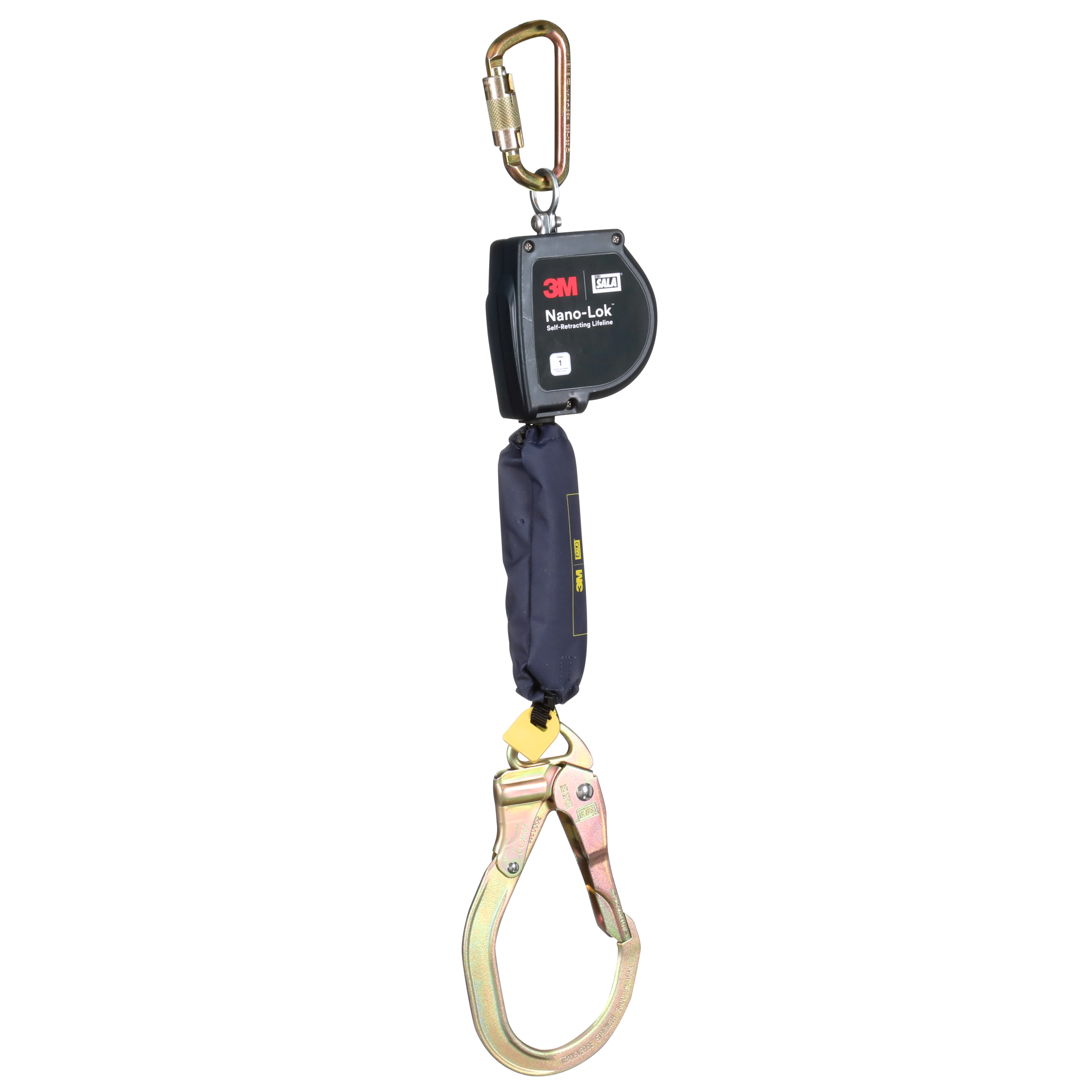 Nano-Lok XL Self-Retracting Lifeline with Steel Carabiner, Web, Steel Rebar Lock Hook, 9 ft., Class 1, ANSI - 3M DBI-SALA 3100603 image 0