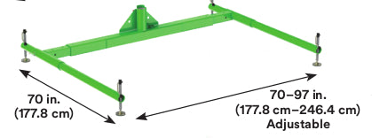 3-Piece Davit Base, Width adjusts from 70 - 97 in. -  Compatible w/ either 42.5 in. or 27.5 in. max offset davit mast - Foot level height adjustment - 3M DBI-SALA 8518008 image 1