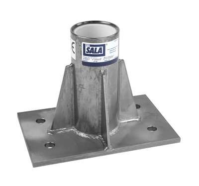 Center mount sleeve for offset davit mast, 304 Stainless steel -  Bolt to steel and concrete floors - PVC davit mast sleeve liner - 360 degree rotation - 3M DBI-SALA 8516563 image 0