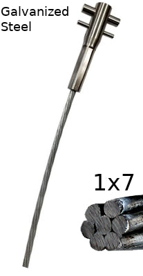 Lad Saf Swaged Cable - 1x7 Galvanized Steel Cable - 3/8 in. (9.5mm) - Pre-cut &amp; Swaged for easy installation &amp; tensioning - 3M DBI-SALA Lad-Saf 6104XXX image 0