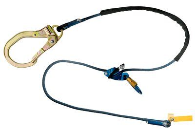 10ft. TriggerX Adjustable Rope Positioning Lanyard - Three fall protection modes: single, double &amp; rescue - Steel rebar hook on one end - ANSI &amp; ASTM rated for single mode - Aramid fiber rope with red indicating core - 3M DBI-SALA 1234088 image 0