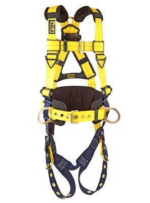 Delta Construction Style Positioning Harness - Back and side D-rings - Body Belt - Shoulder Pads - Tongue-buckle leg straps - Pass-thru chest buckle image 0