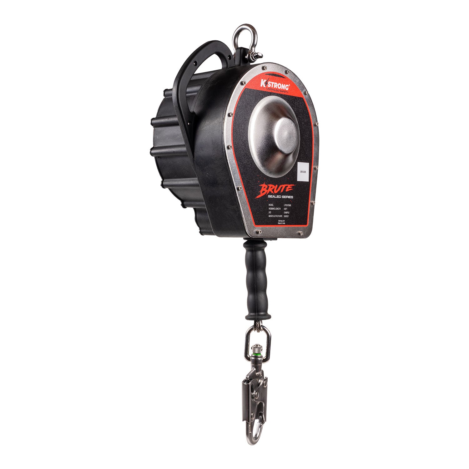 60’ Sealed Housing SRL with Stainless Steel Cable and Stainless Steel Load Indicator Swivel Snap Hook - KStrong UFS570060 image 1