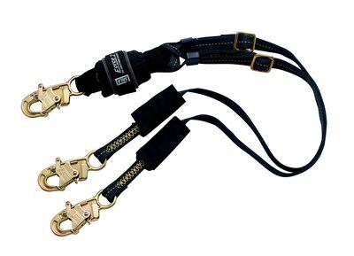 6ft. Arc Flash Lanyard - Snap hook at center and at leg ends - Arc flash rated and fire resistant - Force2 Shock absorbing lanyard - 12ft. free fall and dual capacity rated - 3M DBI-SALA 1246320 image 0