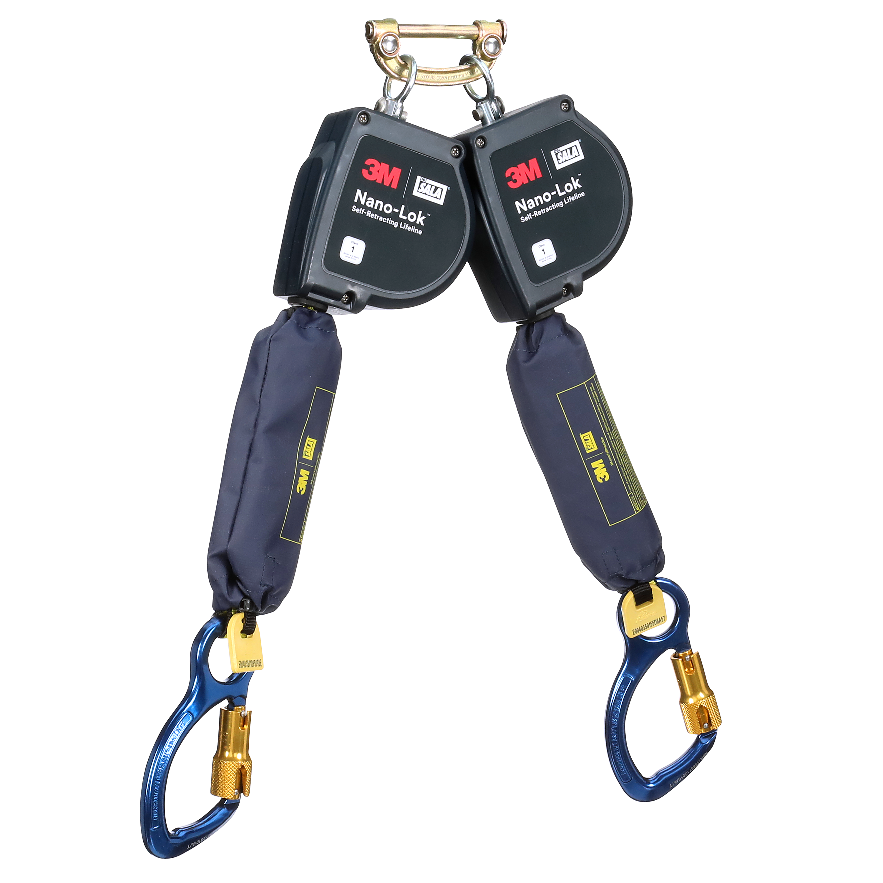 Nano-Lok XL Twin-Leg Self-Retracting Lifeline, Quick Connect, Web, Aluminum Carabiner, 11 ft., Class 1, ANSI - 3M DBI-SALA 3100610 image 0