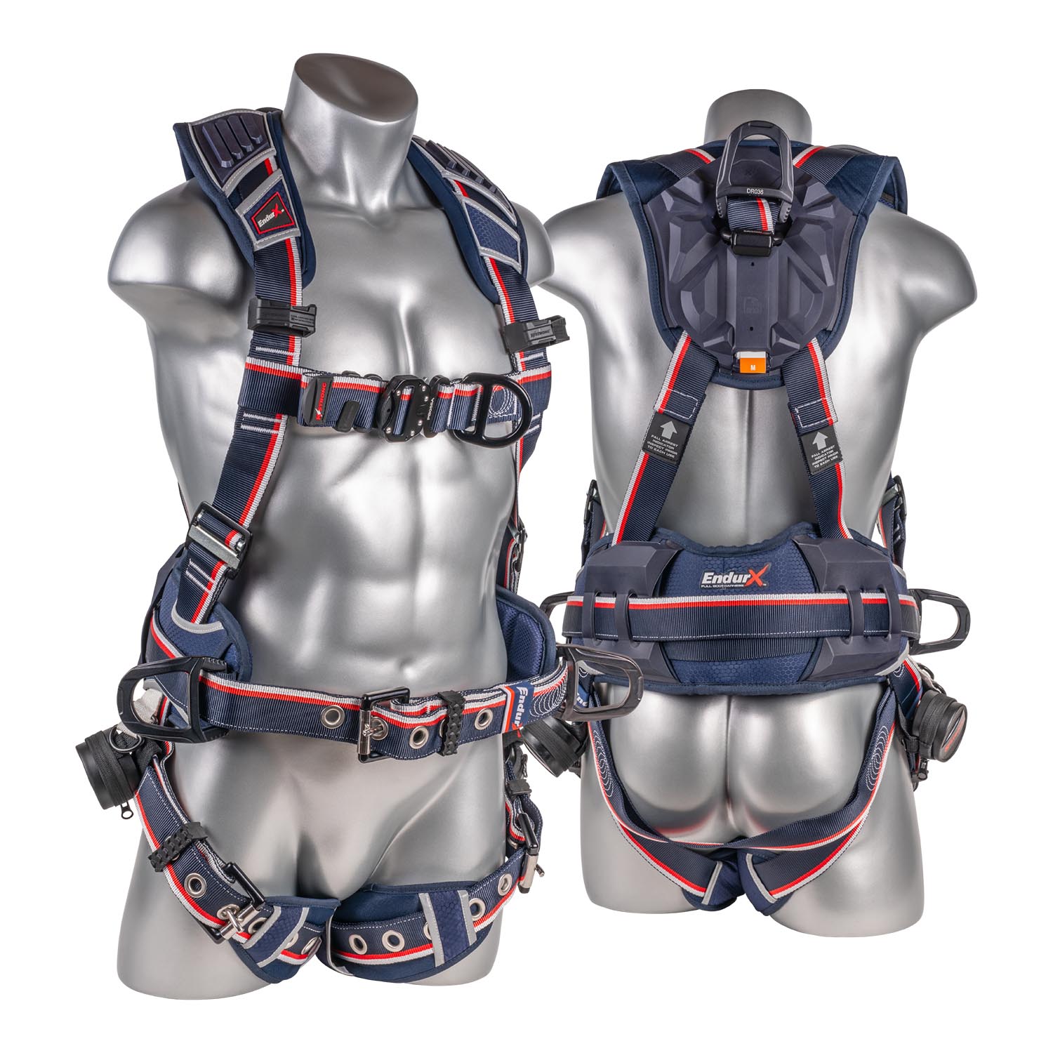 EndurX 5-Point Full Body Harness, Tongue Buckle Legs, Side And Front D-Rings - KStrong UFH11512G
