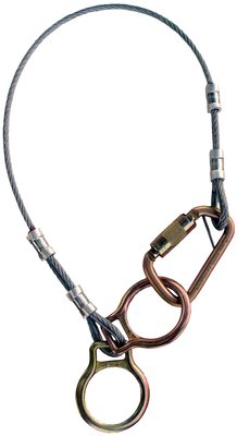 Tie-Off Adapter - Dual D-ring steel tie-off adapter - Easy to reposition - Saflok carabiner on one end - 7x19 galvanized steel cable tie-off adaptor - 3M PROTECTA image 0