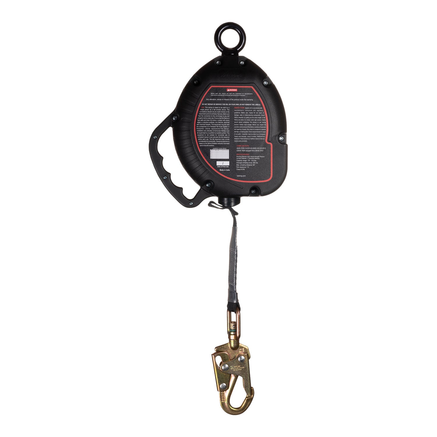 BRUTE 25 ft. Web SRL with Snap Hook. Includes Installation Carabiner and Tagline (ANSI) - KStrong UFS350025 image 1
