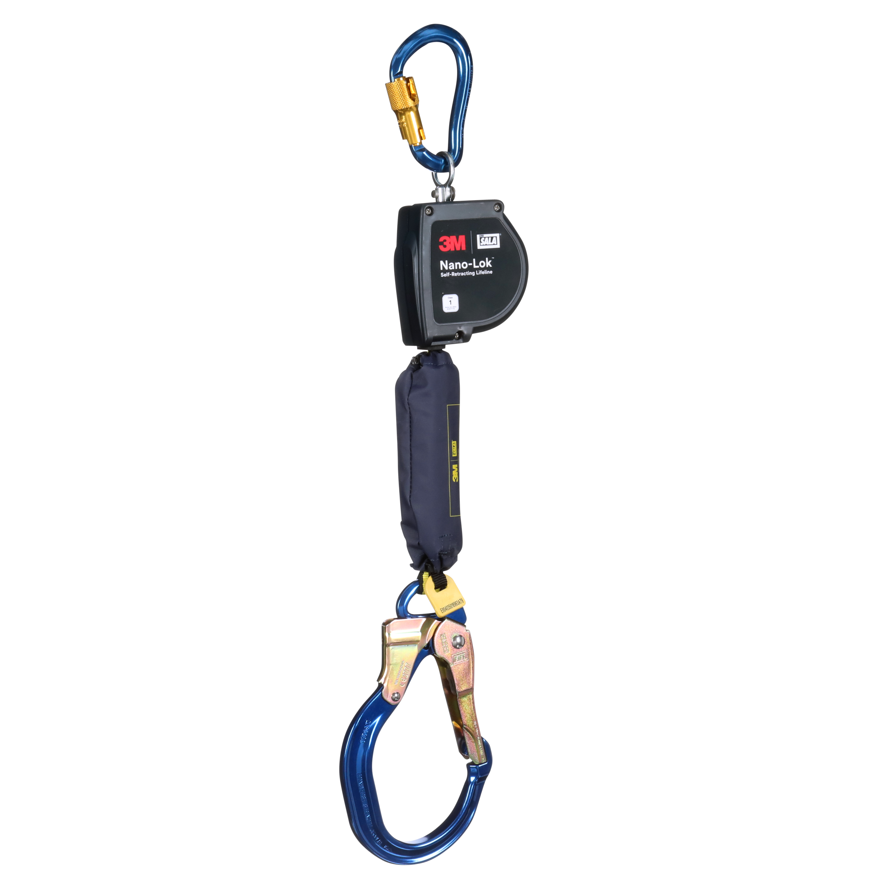 Nano-Lok XL Self-Retracting Lifeline, Aluminum Carabiner, Web, Aluminum Rebar Lock Hook, 9 ft, Class 1 ANSI - 3M DBI-SALA 3100605 image 0