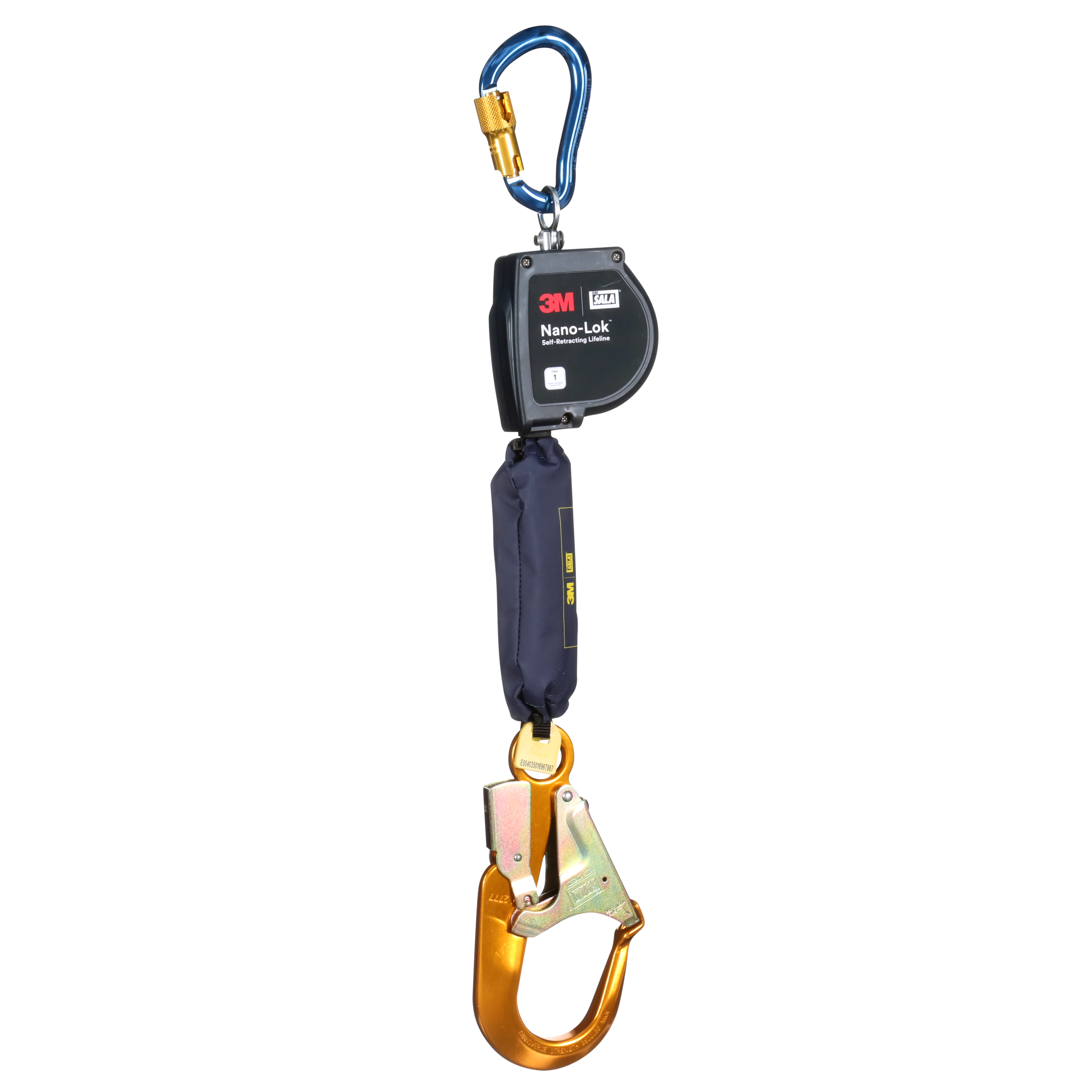 Nano-Lok XL Self-Retracting Lifeline with Aluminum Carabiner, Web, Aluminum Rebar Hook, 9 ft., Class 1 ANSI - 3M DBI-SALA 3100606 image 0