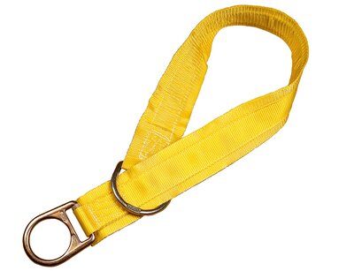 Tie-off Adapter - Pass-thru type tie-off adaptor - Yellow polyester webbing - Steel D-ring anchor point - Abrasion resistant wear pad - 3M DBI-SALA image 0