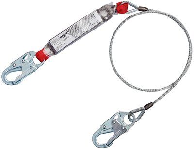6ft. Cable Shock Absorbing Lanyard - Snap hooks on each end - 6.3mm vinyl covered cable - PVC-coated energy absorbing shock pack - Impact indicator - 3M PROTECTA 1340401 image 0