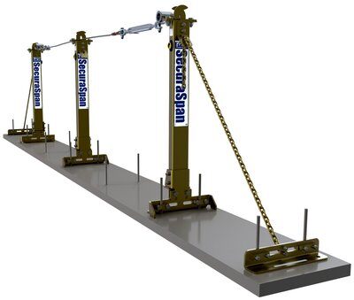 SecuraSpan Rebar/Shear Stud COMPLETE HLL System, (40 ft. - 60 ft.) Lifeline, fits 1/2" to 1" dia. and 4" to 12" center-to-center image 0