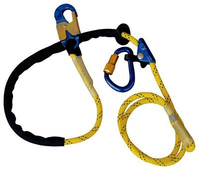 1234071 - Pole Climber's Adjustable Positioning Lanyard - Length: 8 ft. (2.4m) - ROPE - Connections: Snap Hook / Rope Adjuster &amp; Aluminum Carabiner image 0