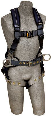 ExoFit XP Construction Style Positioning Harness - Back and side D-rings - Belt w/ Padding - Tongue buckle leg straps image 0