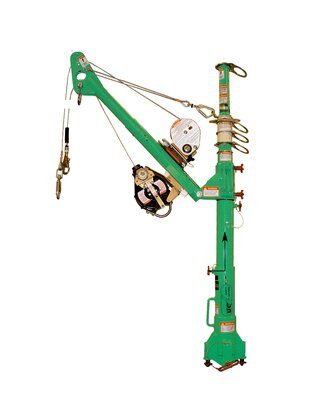 Davit arm for portable fall arrest post - Supports offsets of 32.5 to 36.25 in. - Two Built-in Pulleys - Quick-mount winch/SRL bracket - For offset davit mast - 3M DBI-SALA 8516693 image 2