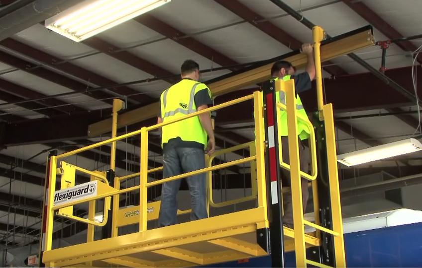 Flexiguard Supported Ladder System - Non-slip work platform with 12 ft. fall arrest rail &amp; two trolleys - Includes stabilizing jacks, outriggers &amp; wheels - Spring load swing gates - 3M DBI-SALA 8530397 image 7