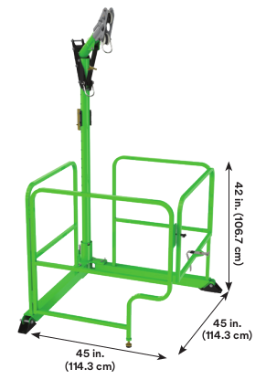 4-in-1 Davit Hoist System w/ Folding Barrier - Winch/SRL Mounting bracket - Telescoping upper mast - Davit hoist w/ guardrail system - 3M DBI-SALA 8530352 image 0