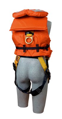 Lifejacket with D-ring Opening - For use with fall protection harness - U.S Coastguard Approved - High Visibility certified - Foam-filled jacket with collar support - Adjustable straps - 3M DBI-SALA 9500468 image 1