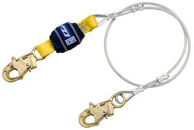 6ft. Cable Shock Absorbing Lanyard - EZ-stop single-leg cable lanyard - User-friendly snap hooks on each end – 1/4 in. steel cable – Reflective materials - 3M DBI-SALA 1246188 image 0