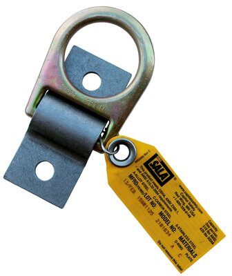 Steel Anchor plate with D-ring - Bolt or weld to structure - Portable fall arrest anchor point - Pre-drilled 1/2 in. holes - D-ring with anchor plate - 3M DBI-SALA