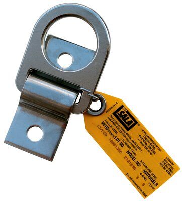 Steel Anchor plate with D-ring - Bolt or weld to structure - Portable fall arrest anchor point - Pre-drilled 1/2 in. holes - D-ring with anchor plate - 3M DBI-SALA