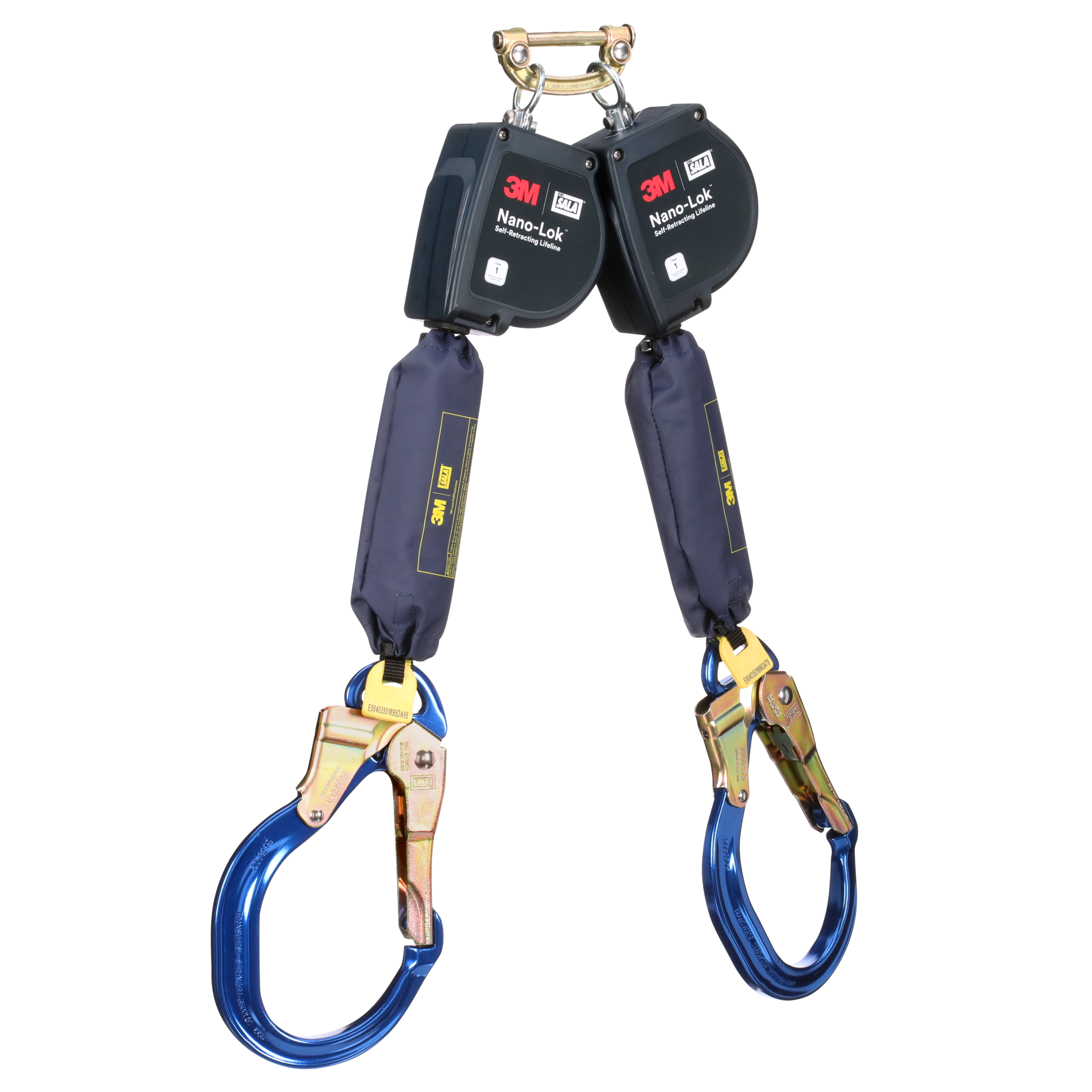Nano-Lok XL Twin-Leg Self-Retracting Lifeline, Quick Connect, Web, Aluminum Rebar Lock Hook, 9 ft., ANSI - 3M DBI-SALA 3100612 image 0
