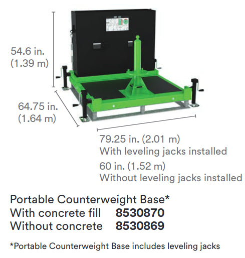 M200 Multi-directional Counterweight Base - Easy transport - Leveling jacks for stability - Slip-resistant walking surface - Improved mobility - 3M DBI-SALA Flexiguard 8530887/8530886 image 1