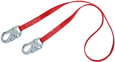 6ft. Rope Positioning Lanyard - Steel snap hooks on each end - Abrasion resistant red webbing - For work positioning or restraint - Corrosion resistant materials - 3M PROTECTA 1385101 image 0