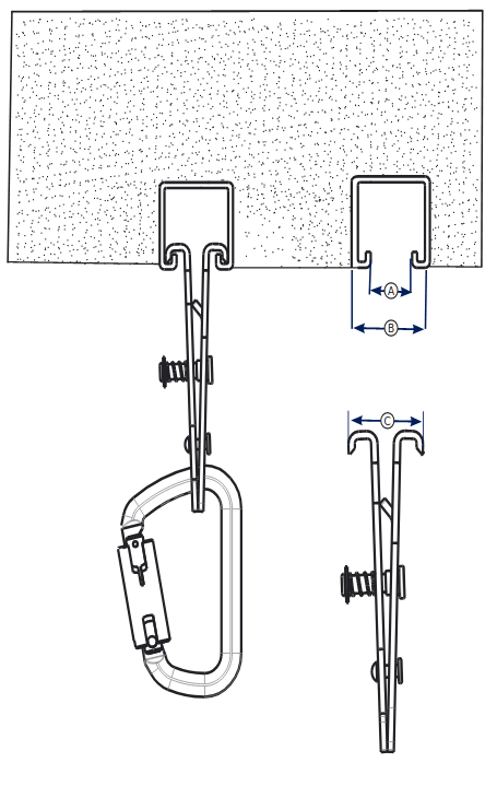 Concrete Strut Anchor - Complete hands-free horizontal mobility - Accommodates 1-5/8 in. wide struts - Stainless Steel - Saflok steel carabiner  - 3M PROTECTA AN220A image 3