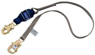 6ft. Tie-back Shock Absorbing Lanyard - Force2 single-leg fall protection tie-back lanyard - Steel snap hook and tie-back hook  - 12ft. free fall and dual capacity rated - 3M DBI-SALA 1246173 image 0
