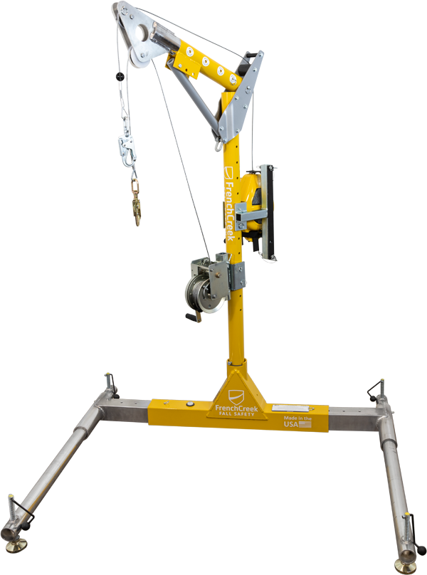 Portable Davit Complete System - Includes Galv 50' 3-Way Rescue SRL & Galv 50' Work Winch - French Creek Fall Safety image 0